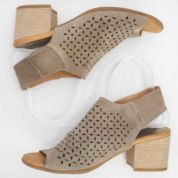 Korks Tan Suede Cayleigh Ankle Block Heel Sandals Shoe Size 7 - Picture 7 of 12